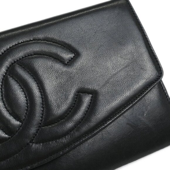 Chanel Black Lambskin Long Wallet Purse 125062 main image 3